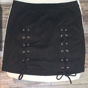 Black mini skirt